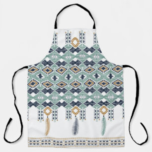 American north indian geometry seamless border. Na Apron