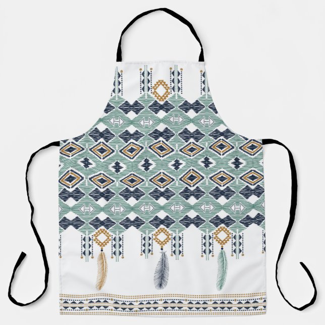 American north indian geometry seamless border. Na Apron (Front)
