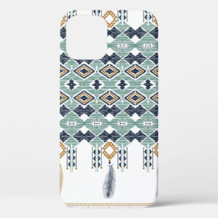 American north indian geometry seamless border. Na iPhone 12 Case