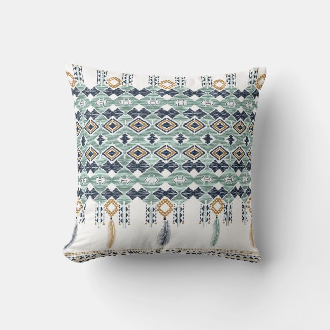 American north indian geometry seamless border. Na Cushion (Front)
