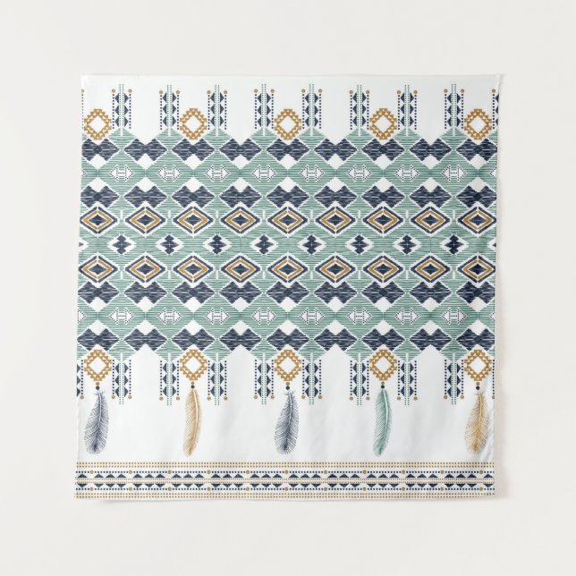 American north indian geometry seamless border. Na Tapestry (Front)