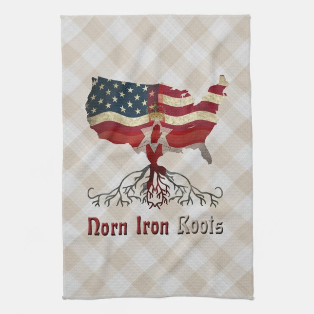 American Northern Irish Flags Kitchen Towels (Vertical)
