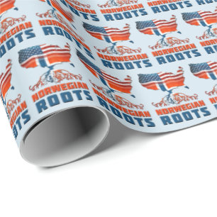 American Norwegian Roots Gift Wrap