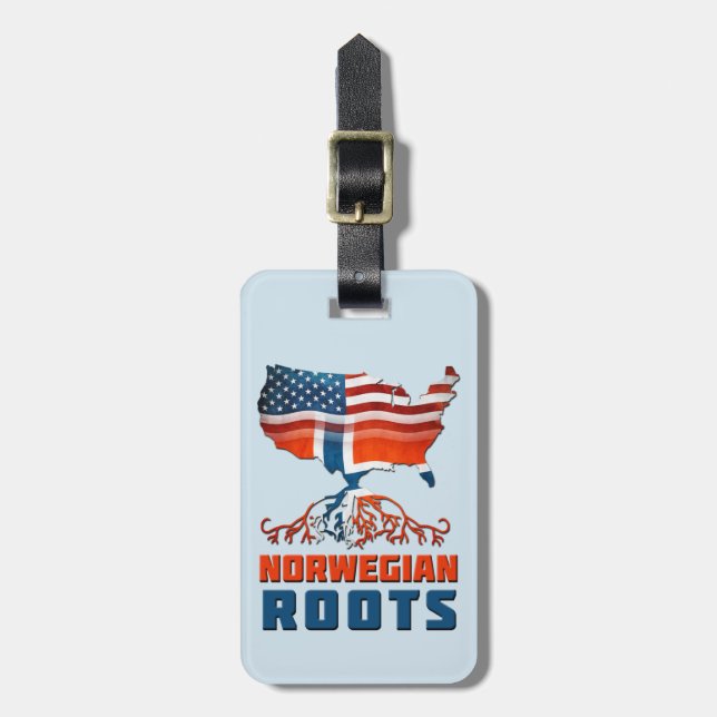 American Norwegian Roots Luggage Tag Template (Front Vertical)