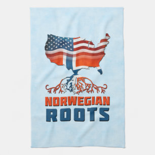 American Norwegian Roots   Tea Towel
