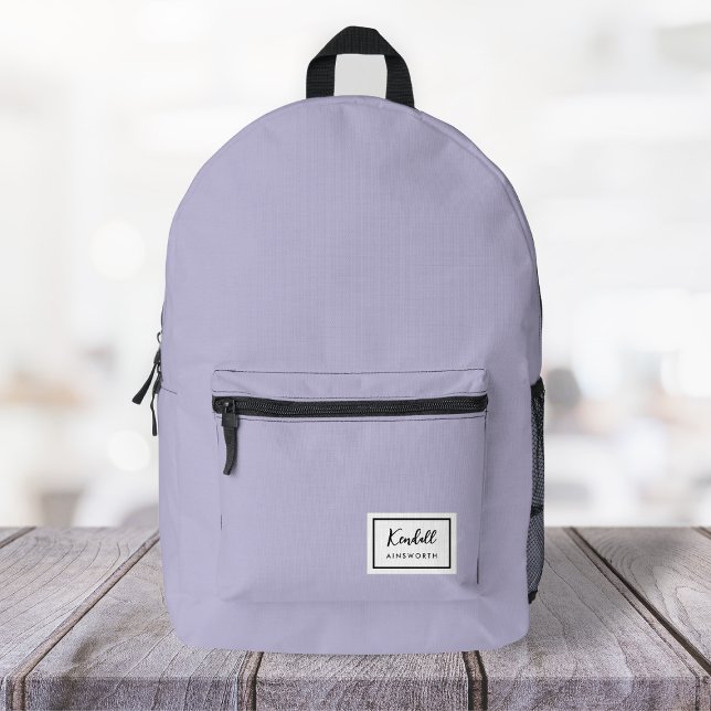 American Nostalgia Classic Simple Minimal Lilac Printed Backpack (Creator Uploaded)