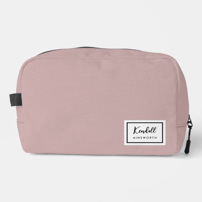 American Nostalgia Classic Simple Minimal Pink Dopp Kit (Front)