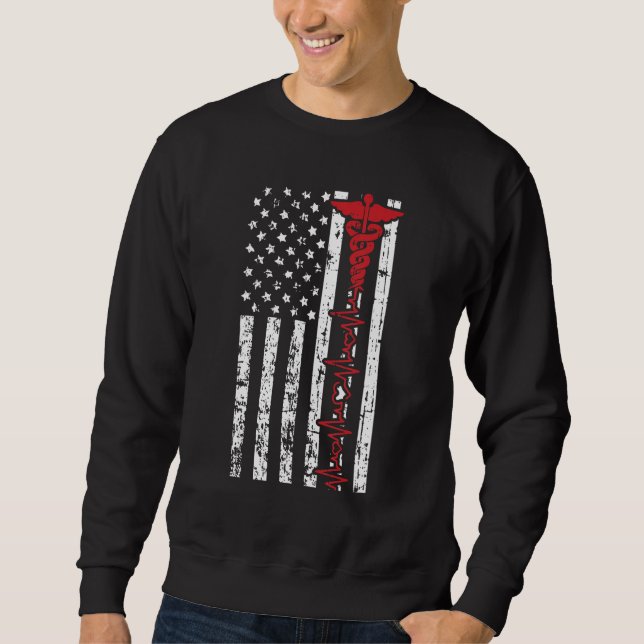 American Nurse 4th Of July Patriotic Doctor Med St Sweatshirt (Front)