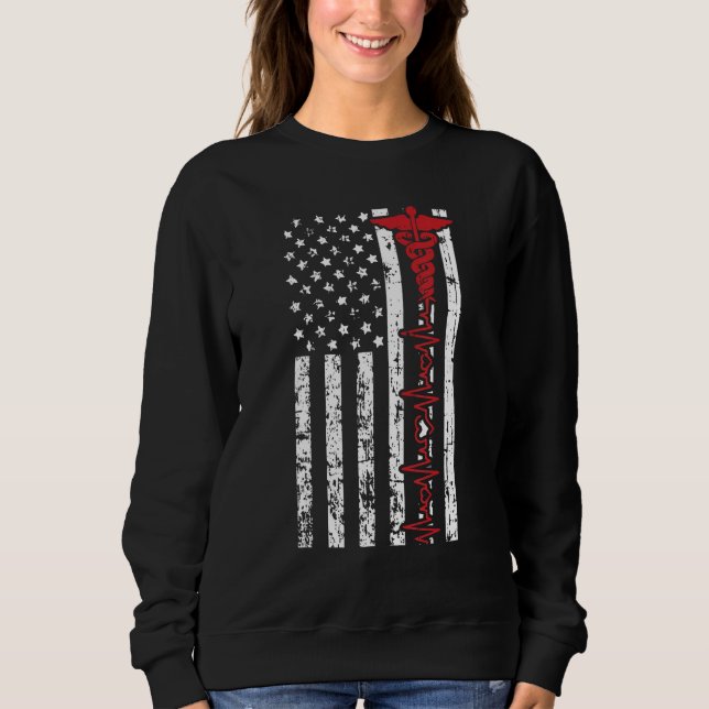 American Nurse 4th Of July Patriotic Doctor Med St Sweatshirt (Front)