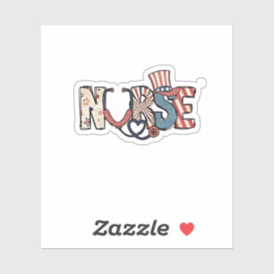 American Nurse 4th of July Patriotic USA Flag Nurs