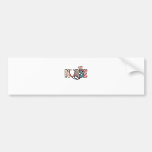 American Nurse 4th of July Patriotic USA Flag Nurs Bumper Sticker
