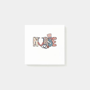 American Nurse 4th of July Patriotic USA Flag Nurs Post-it Notes