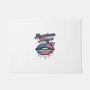 American Nurse Patriotic Lips Vector Shirt Design_ Doormat