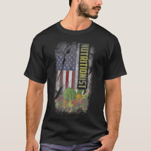 American Nutritionist Patriot Grunge USA Flag Nutr T-Shirt