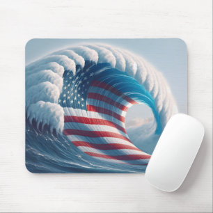 American Ocean Wave Mouse Pad