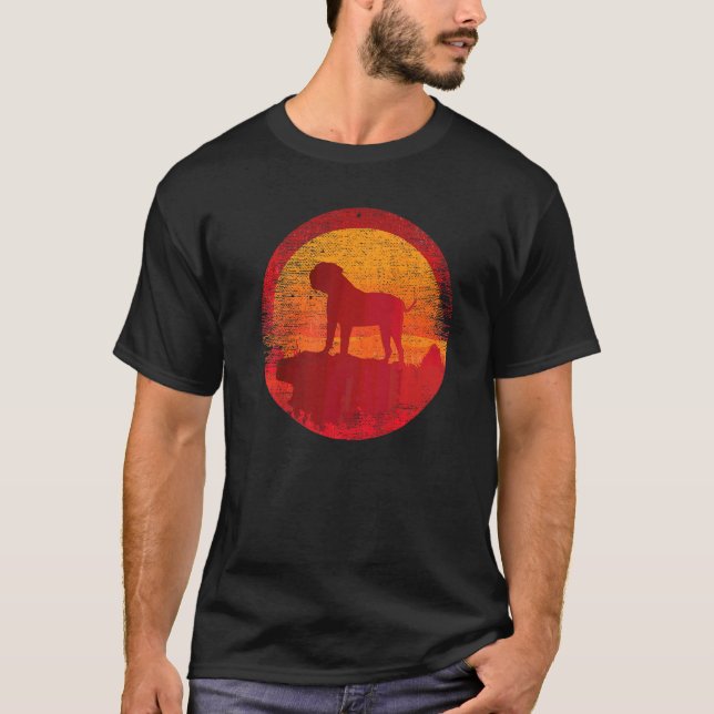 American Old Southern White Bulldog Retro Sunset T-Shirt (Front)