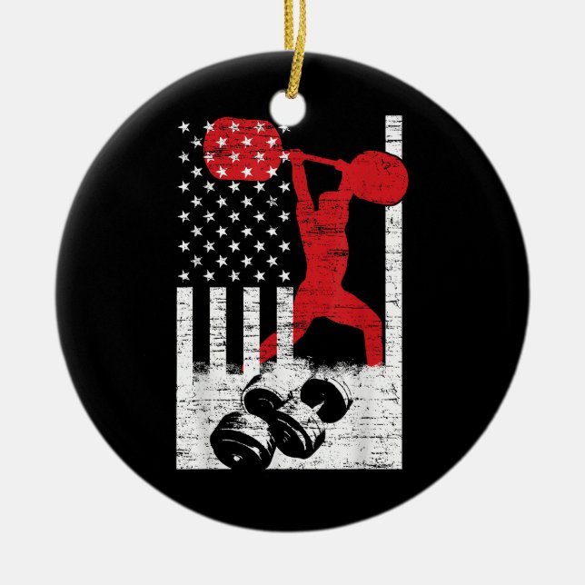 American Olympic Weightlifting Ceramic Ornament (Front)