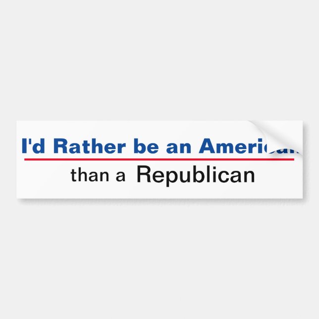 American over Republican Bumper Sticker (Front)