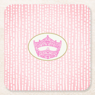 American pageant crown  square paper coaster