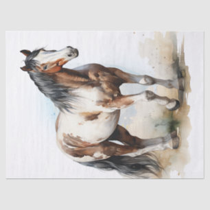 American Paint Horse Watercolor Decoupage Tissue Paper