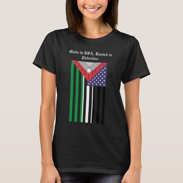American Palestinian T-Shirt: Patriotic Keffiyeh  T-Shirt (Front)