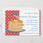 American Pancake Breakfast Invitation<br><div class="desc">A blue plate special is here with this delightful pancake illustration!</div>