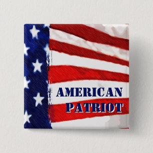 American Patriot 15 Cm Square Badge