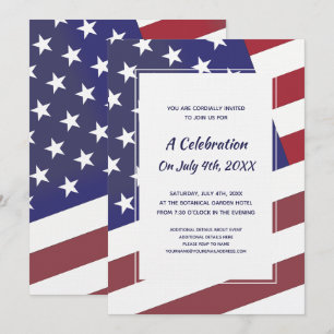 American Patriot Classic 4th of July US Flag Invitation