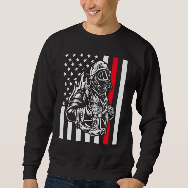 American Patriot Fireman Red Line Sweatshirt (Front)