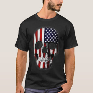 American Patriot Flag Skull T-Shirt