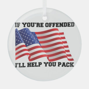 American patriot glass tree decoration