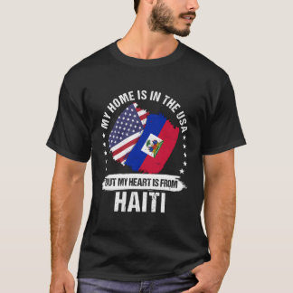 American Patriot Haiti Flag American Haitian Roots T-Shirt