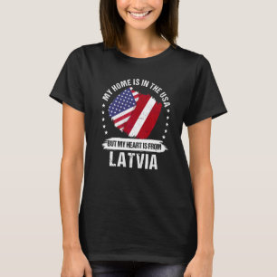 American Patriot Latvia Flag American Latvian Root T-Shirt