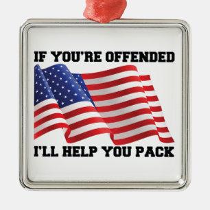 American patriot metal ornament