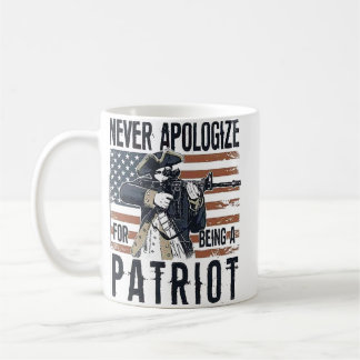 American Patriot "Never Apologise" Minutemen  Coffee Mug