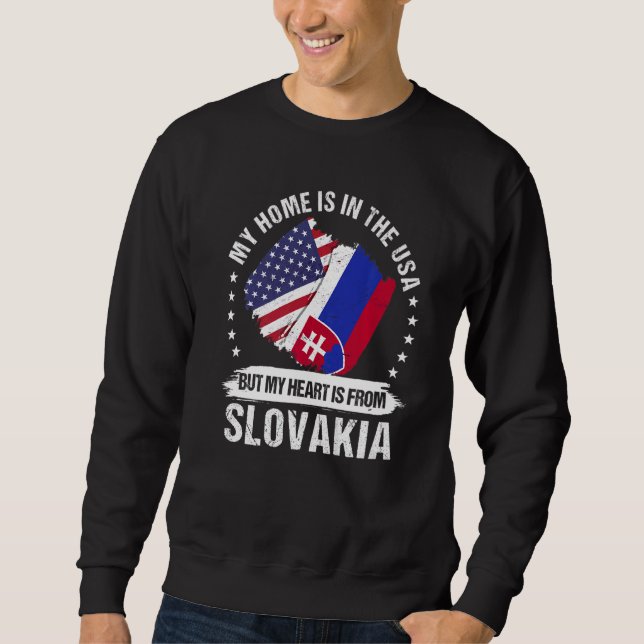 American Patriot Slovakia Flag American Slovakian  Sweatshirt (Front)