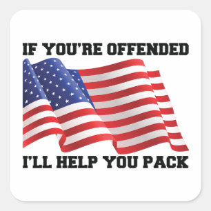 American patriot square sticker
