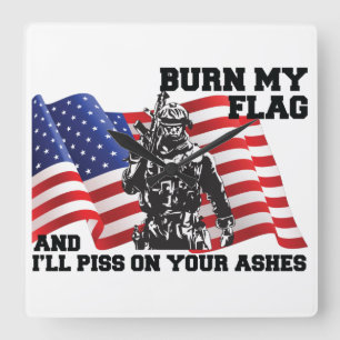 American Patriot  Square Wall Clock