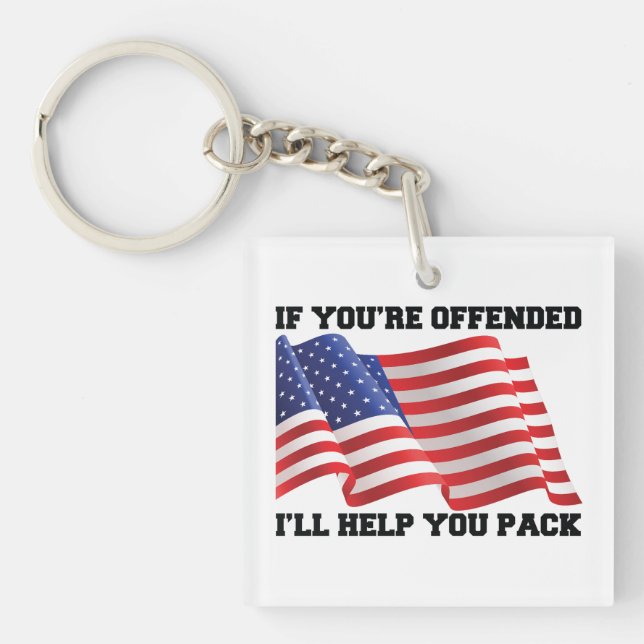 American patriot throw pillow key ring (Front)