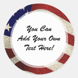 American Patriot Vintage Stars and Stripes US Flag Classic Round Sticker