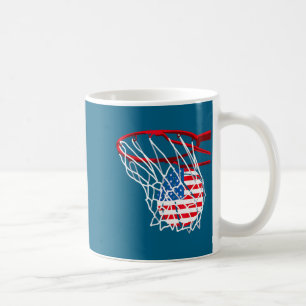American Patriotic Basketball 4th Of July Us Flag Coffee Mug