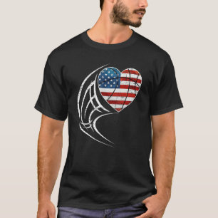 American Patriotic Basketball 4th Of July Us Flag T-Shirt