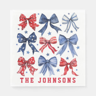 American Patriotic Bows Personalised Napkin