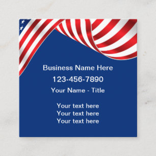 American Patriotic Business Card Design Template