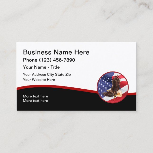 American Patriotic Business Profile Business Cards (Front)