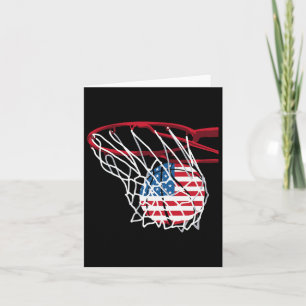 American Patriotic Bysketbyll 4th Of July Us Flag Card