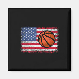 American Patriotic Bysketbyll 4th Of July Us Flag  Magnet