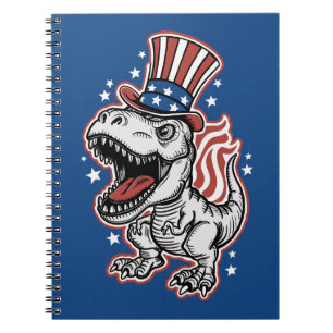 American Patriotic Dinosaur Notebook