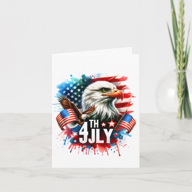 American Patriotic Eagle Sublimation-61905 Holiday Card (Front)