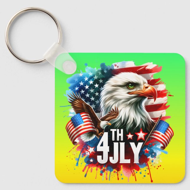 American Patriotic Eagle Sublimation-61905 Key Ring (Front)
